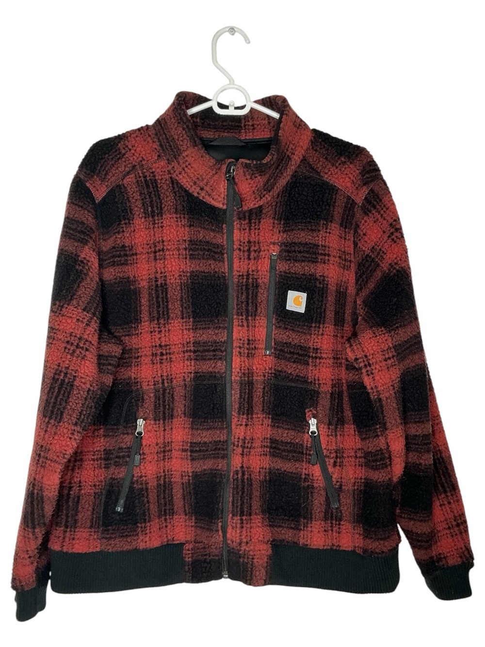 Carhartt Sherpa Fleece Jacket Buffalo Plaid Size XL 16/18